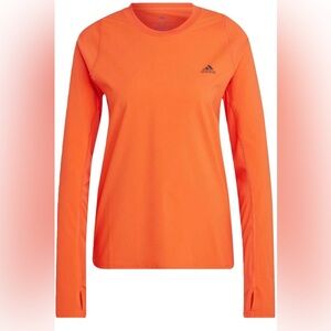 Adidas Womens Fast Hybrid Running Long-Sleeve M Vibrant Orange